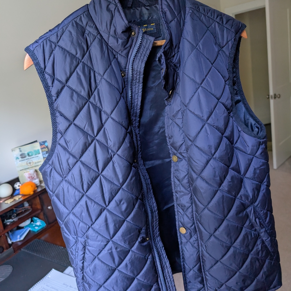 Club Room Blue Quilted Vest for Casual Wear